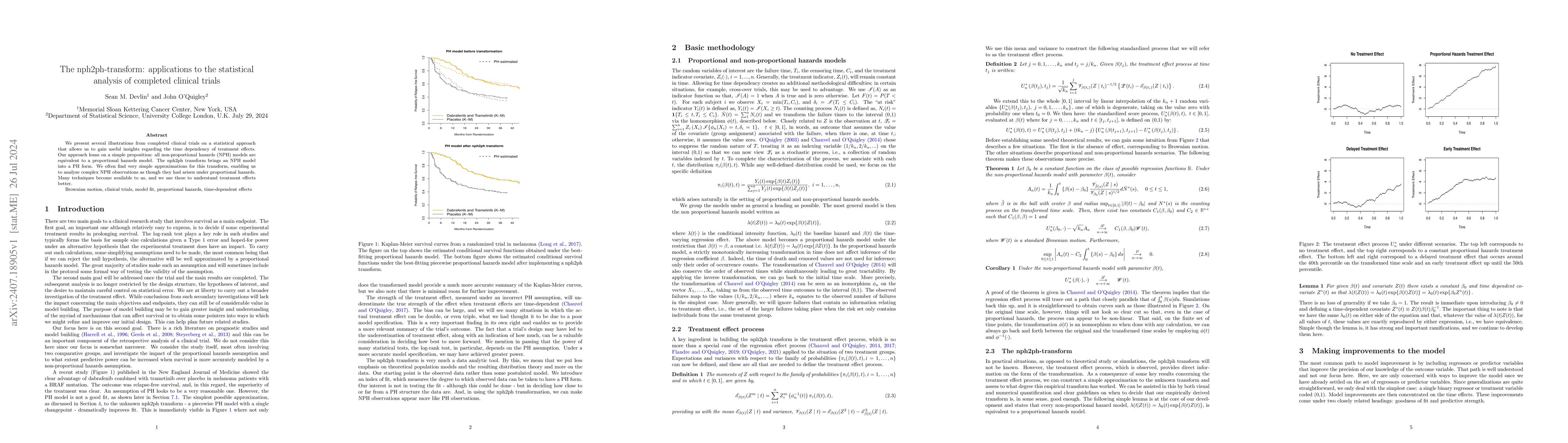 Thumbnail for The nph2ph-transform: applications to the statistical analysis of
  completed clinical trials
