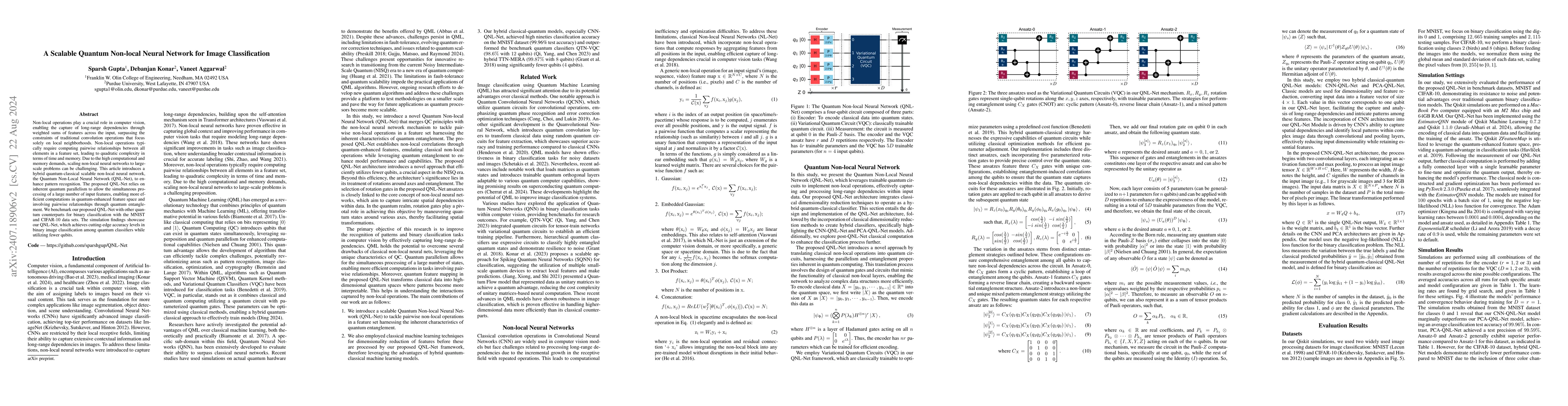 Thumbnail for A Scalable Quantum Non-local Neural Network for Image Classification
