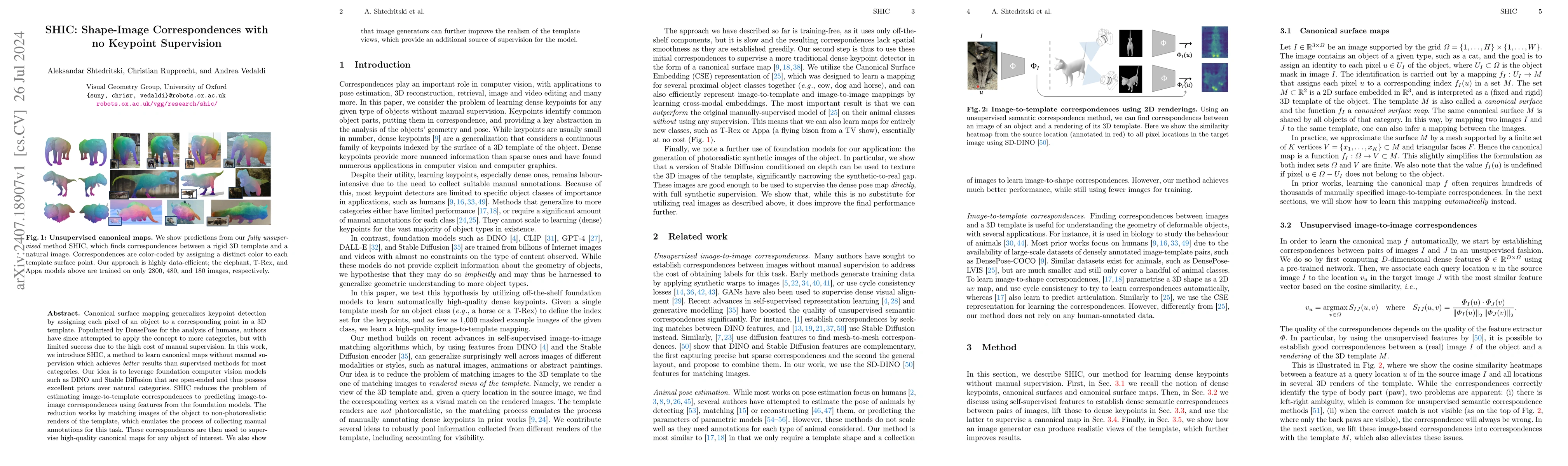 Thumbnail for SHIC: Shape-Image Correspondences with no Keypoint Supervision