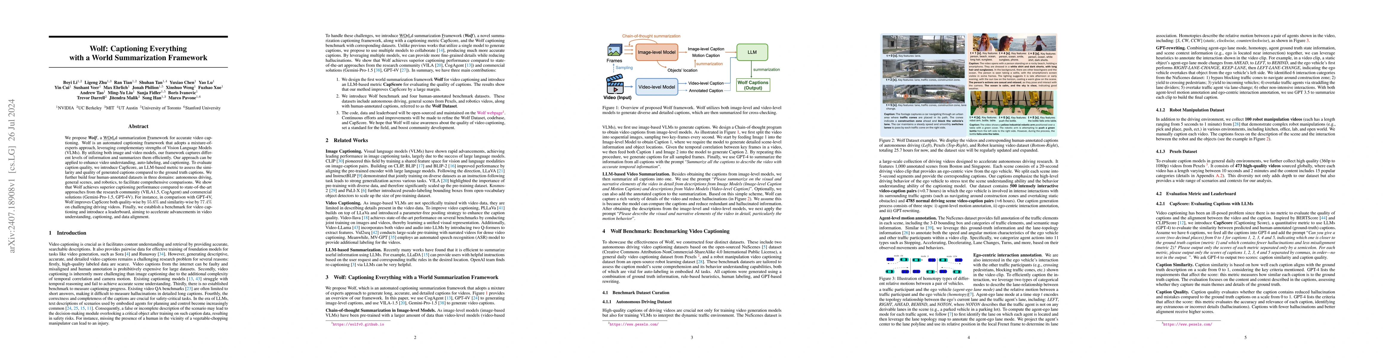 Thumbnail for Wolf: Captioning Everything with a World Summarization Framework