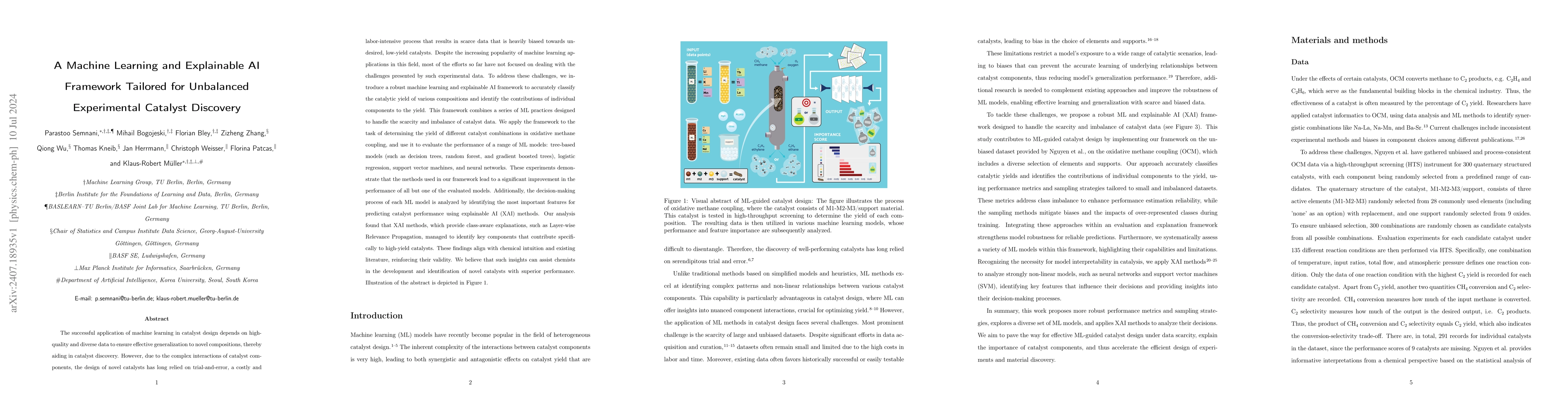 Thumbnail for A Machine Learning and Explainable AI Framework Tailored for Unbalanced
  Experimental Catalyst Discovery