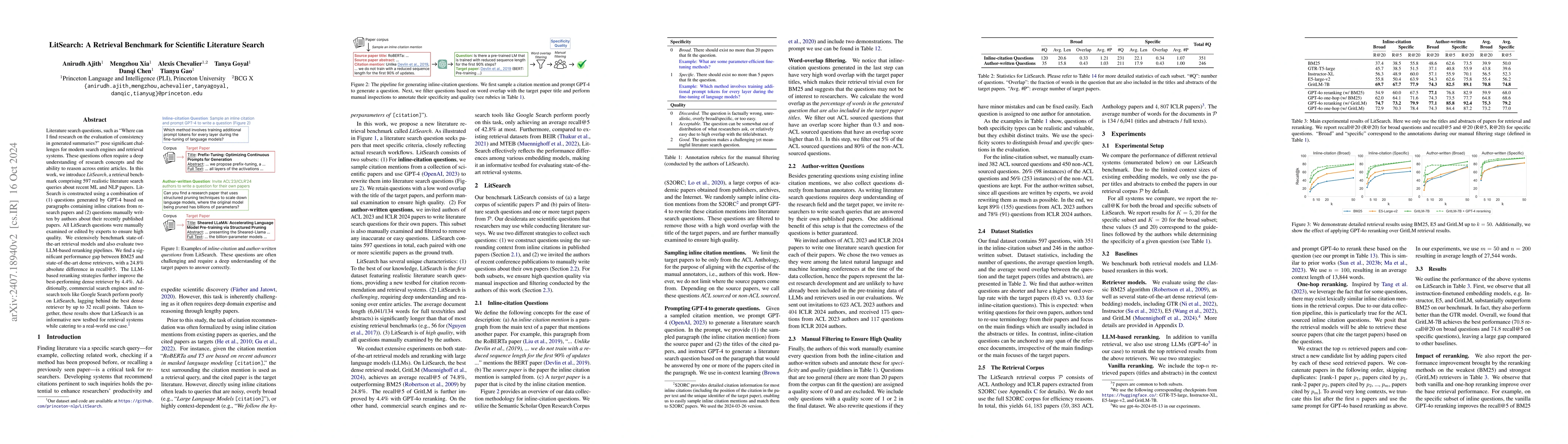 Thumbnail for LitSearch: A Retrieval Benchmark for Scientific Literature Search