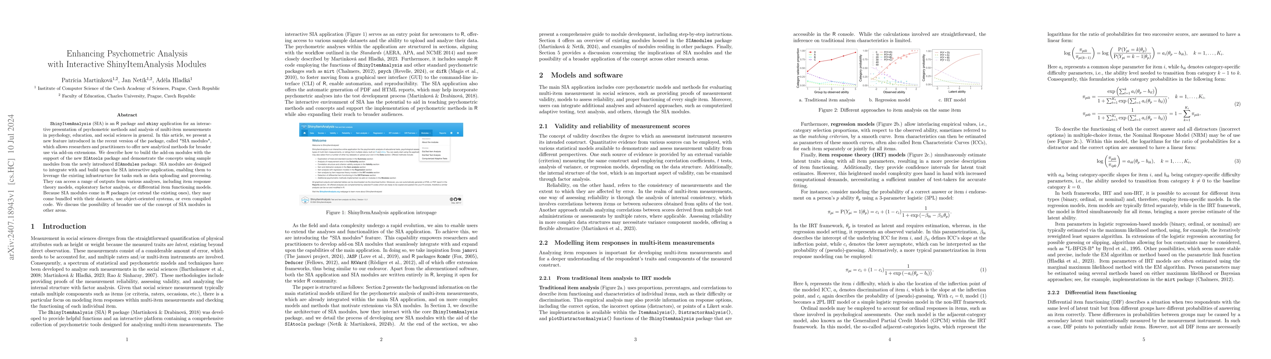 Thumbnail for Enhancing Psychometric Analysis with Interactive ShinyItemAnalysis
  Modules