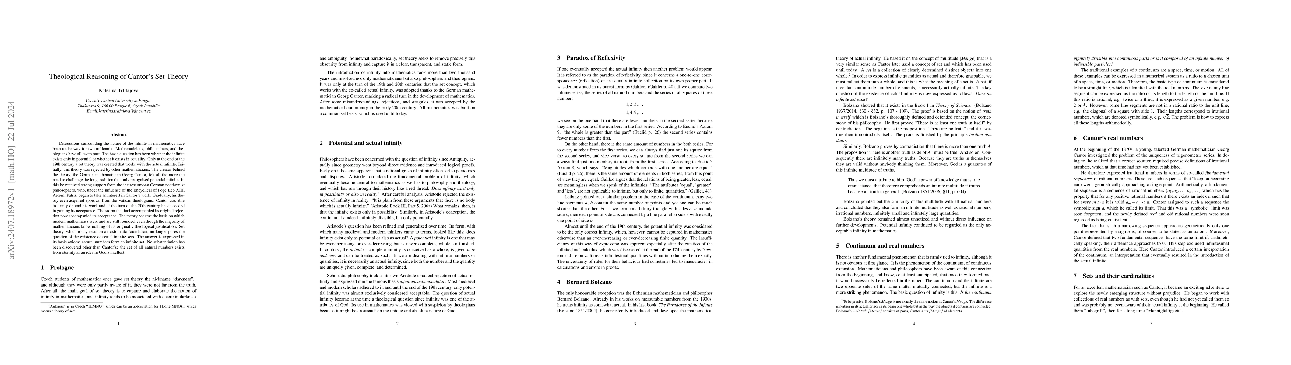 Thumbnail for Theological reasoning of Cantor's set theory