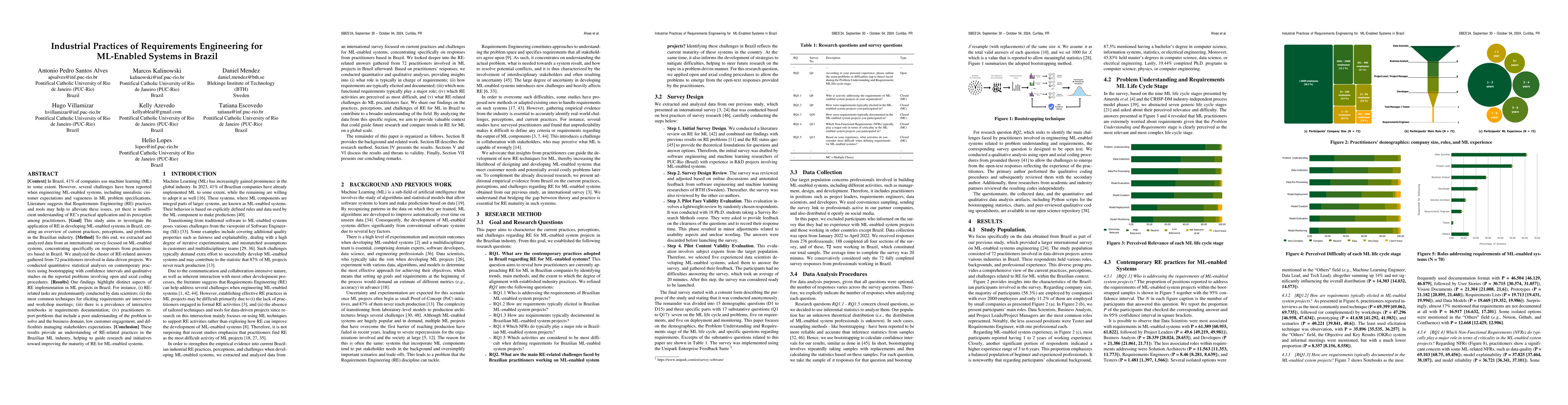 Thumbnail for Industrial Practices of Requirements Engineering for ML-Enabled Systems
  in Brazil