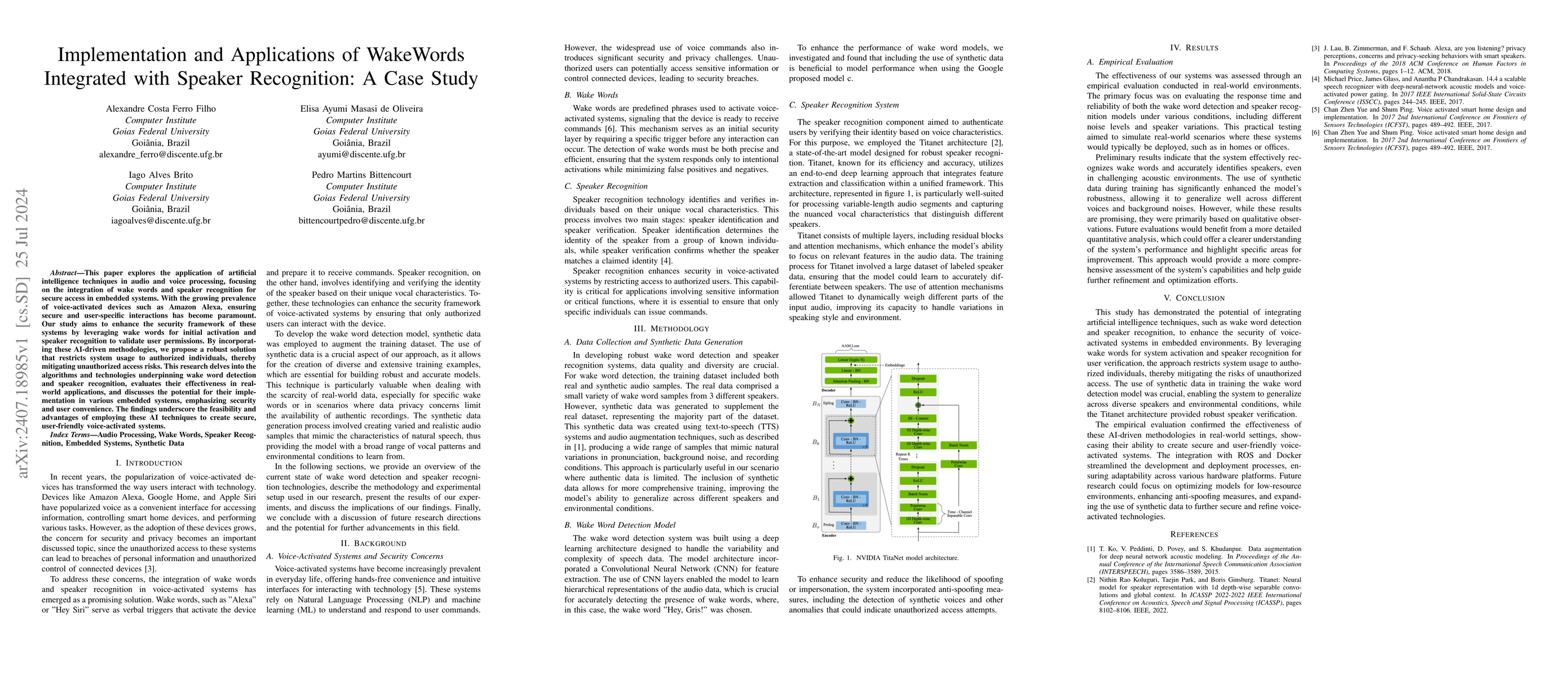Thumbnail for Implementation and Applications of WakeWords Integrated with Speaker
  Recognition: A Case Study