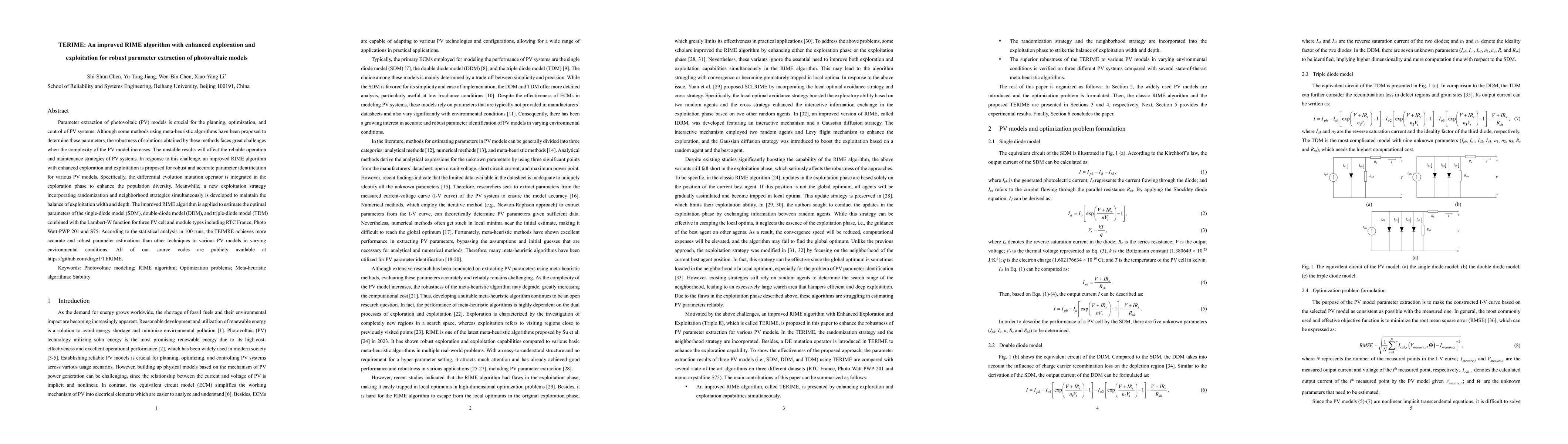 Thumbnail for TERIME: An improved RIME algorithm with enhanced exploration and
  exploitation for robust parameter extraction of photovoltaic models