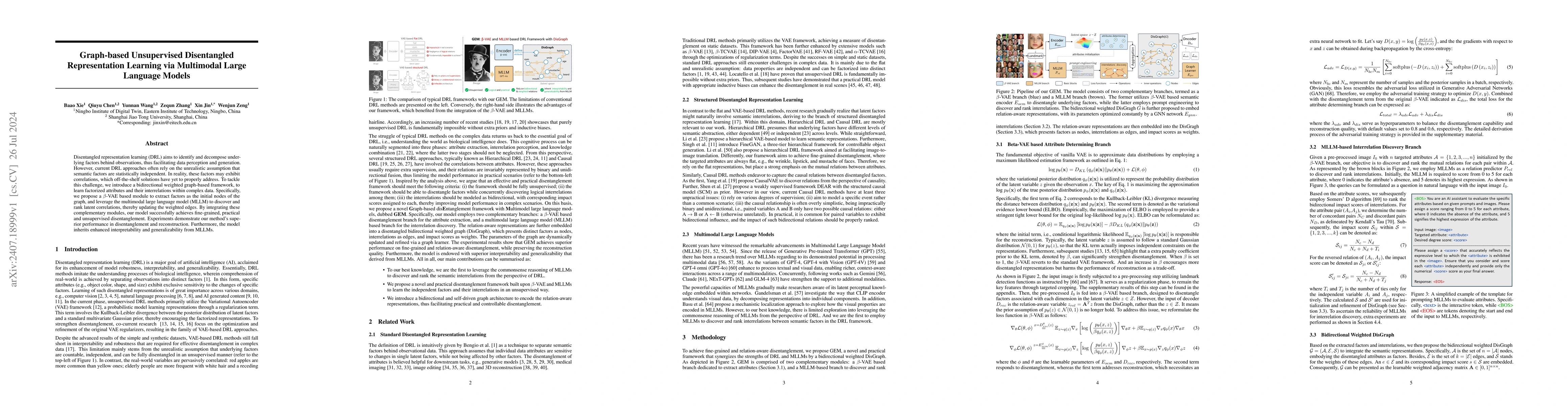 Thumbnail for Graph-based Unsupervised Disentangled Representation Learning via
  Multimodal Large Language Models