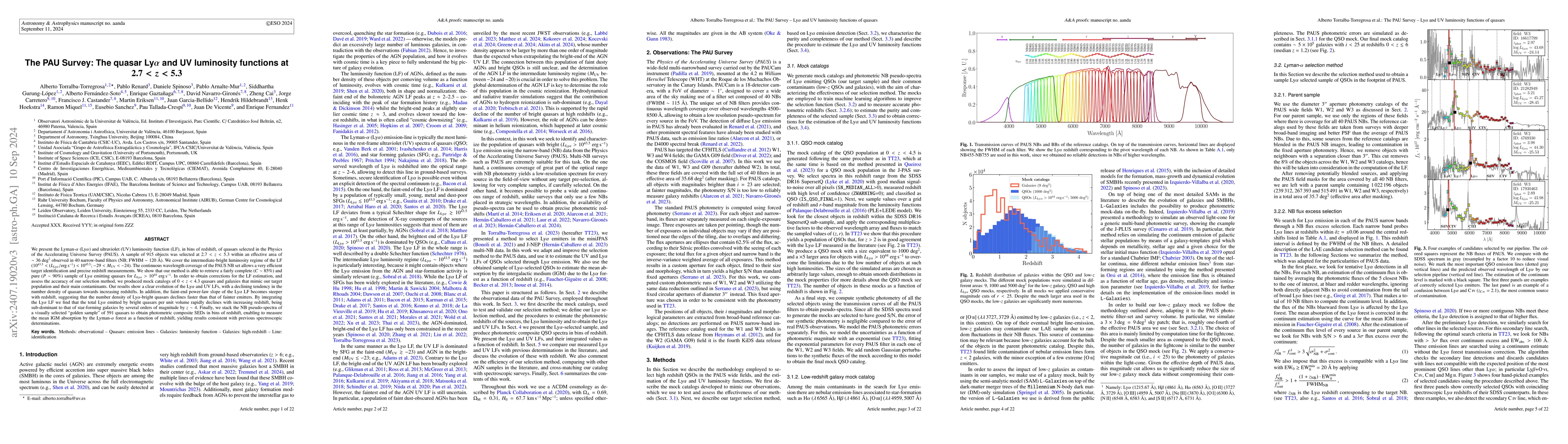 Thumbnail for The PAU Survey: The quasar UV and Ly$α$ luminosity functions at
  $2.7<z<5.3$