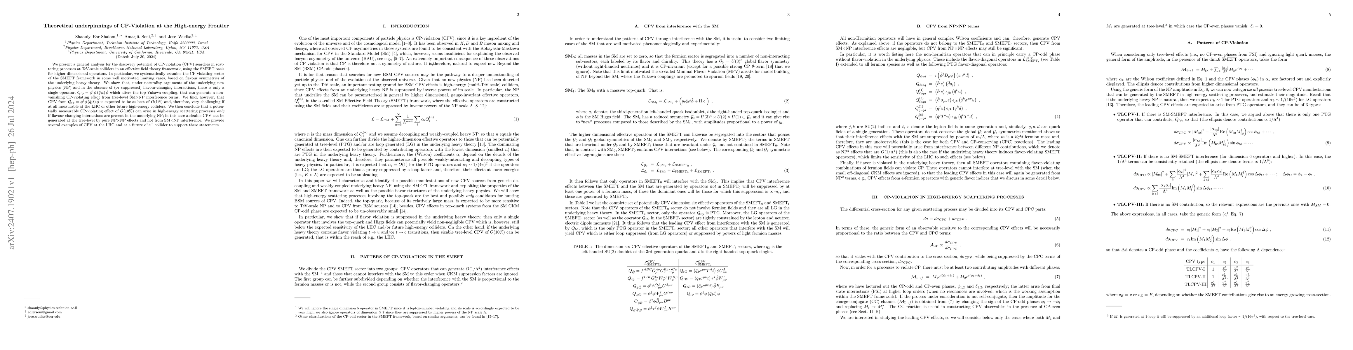 Thumbnail for Theoretical underpinnings of CP-Violation at the High-energy Frontier