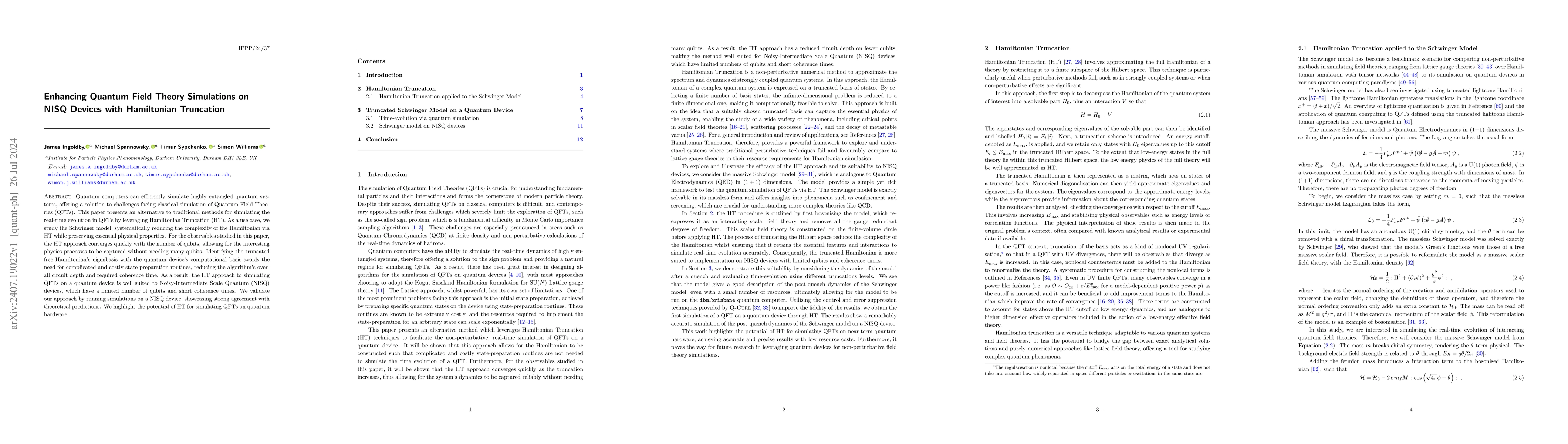 Thumbnail for Enhancing Quantum Field Theory Simulations on NISQ Devices with
  Hamiltonian Truncation