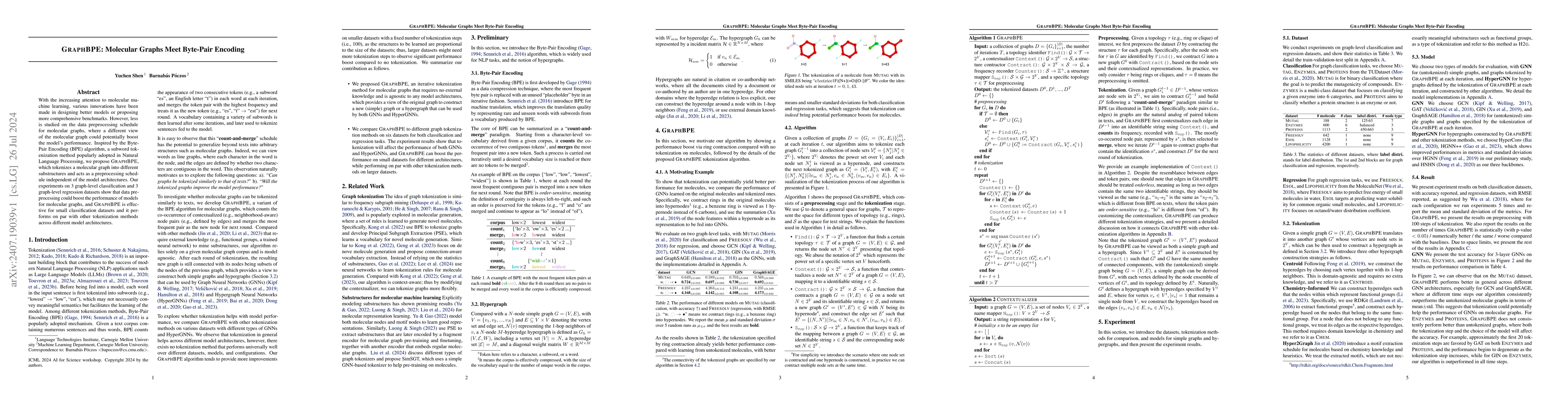Thumbnail for GraphBPE: Molecular Graphs Meet Byte-Pair Encoding