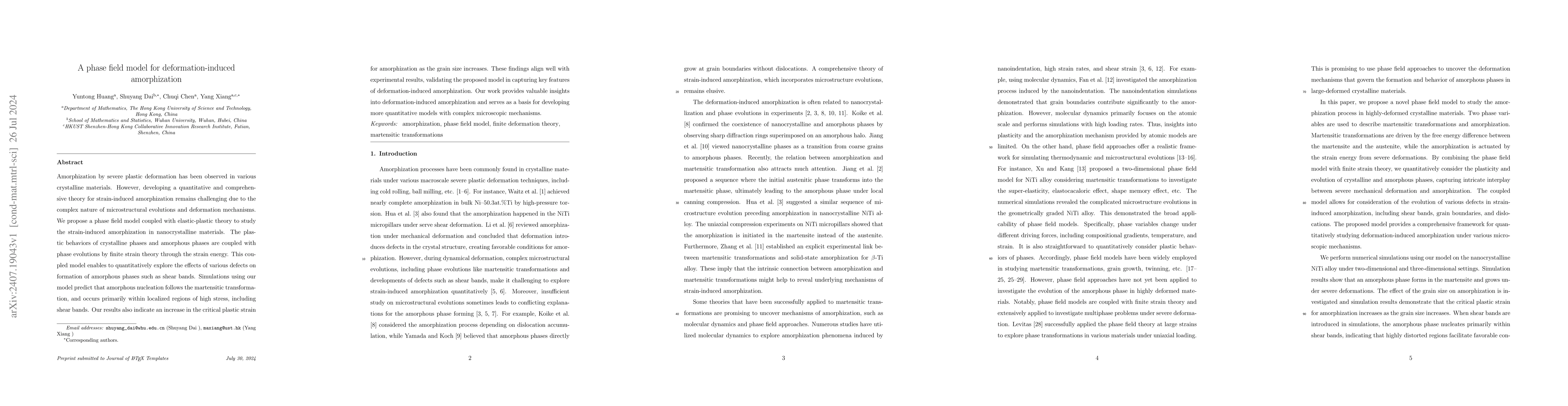 Thumbnail for A phase field model for deformation-induced amorphization