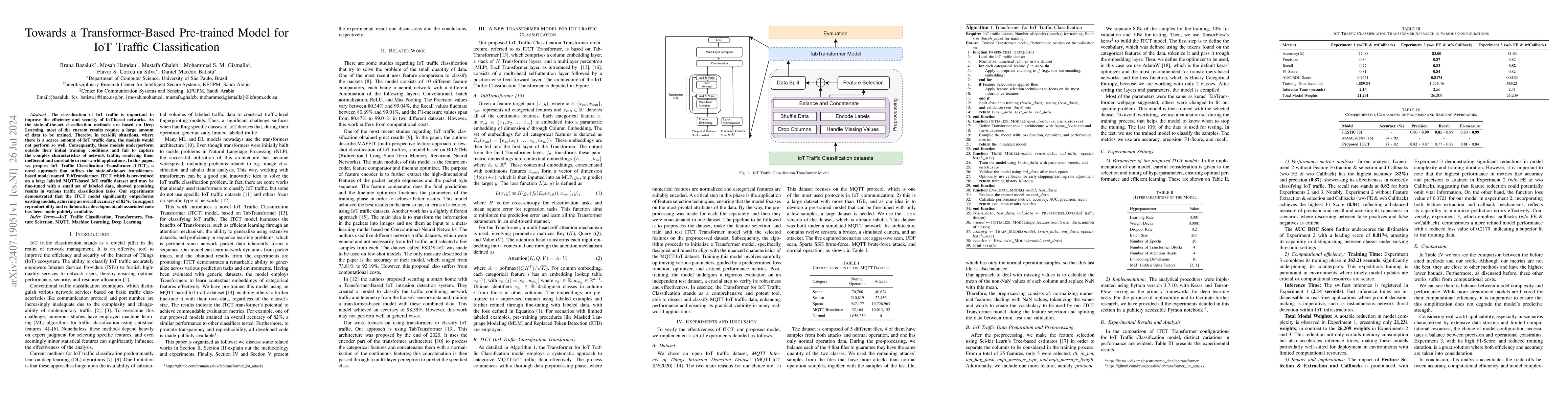 Thumbnail for Towards a Transformer-Based Pre-trained Model for IoT Traffic
  Classification