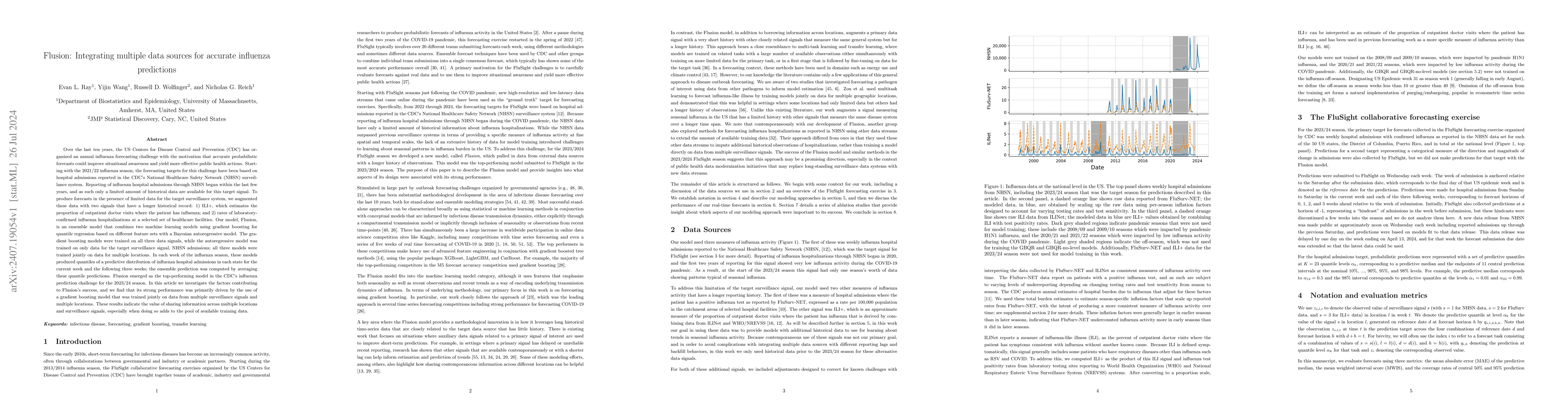 Thumbnail for Flusion: Integrating multiple data sources for accurate influenza
  predictions
