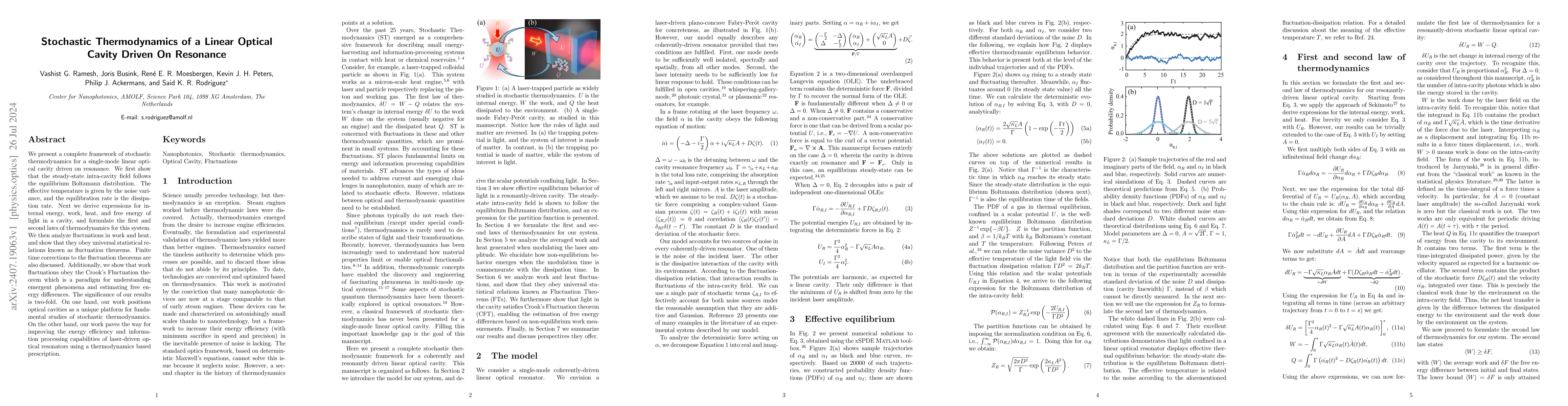 Thumbnail for Stochastic Thermodynamics of a Linear Optical Cavity Driven On Resonance