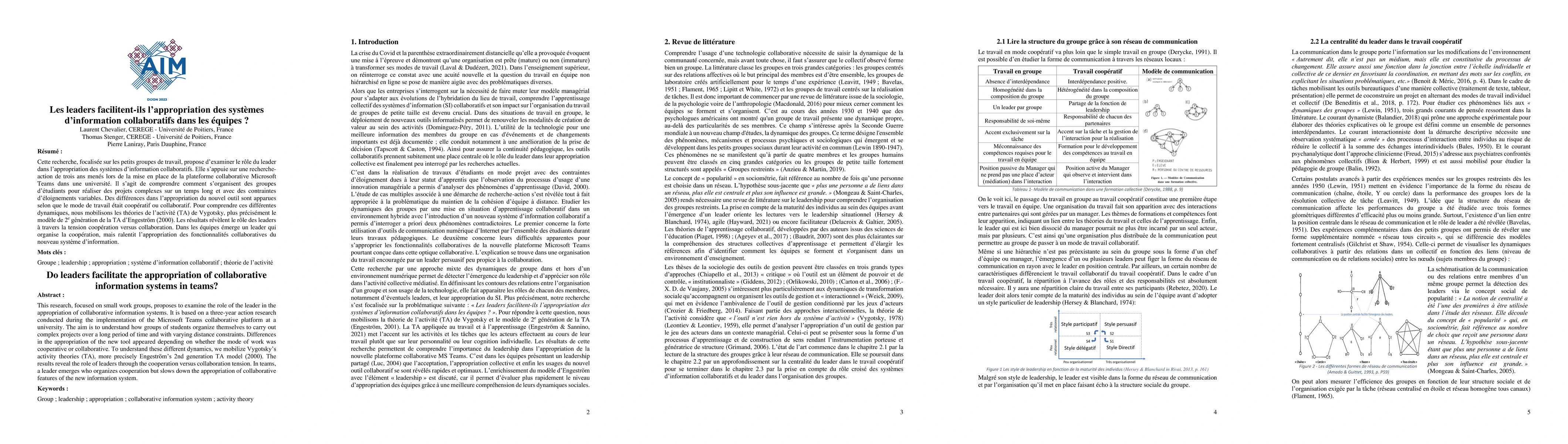 Thumbnail for Les leaders facilitent-ils l'appropriation des syst{è}mes
  d'information collaboratifs dans les {é}quipes ?