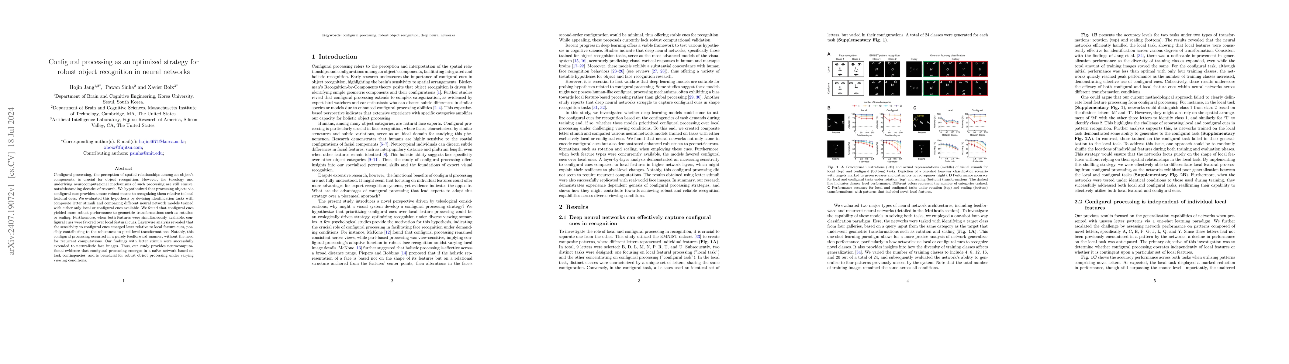 Thumbnail for Configural processing as an optimized strategy for robust object
  recognition in neural networks