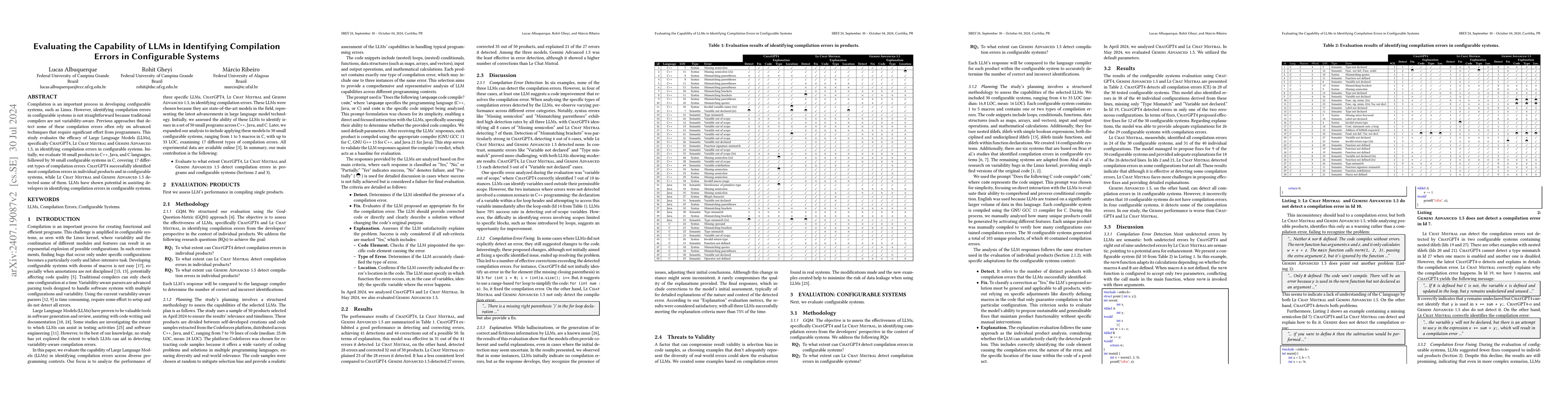 Thumbnail for Evaluating the Capability of LLMs in Identifying Compilation Errors in
  Configurable Systems