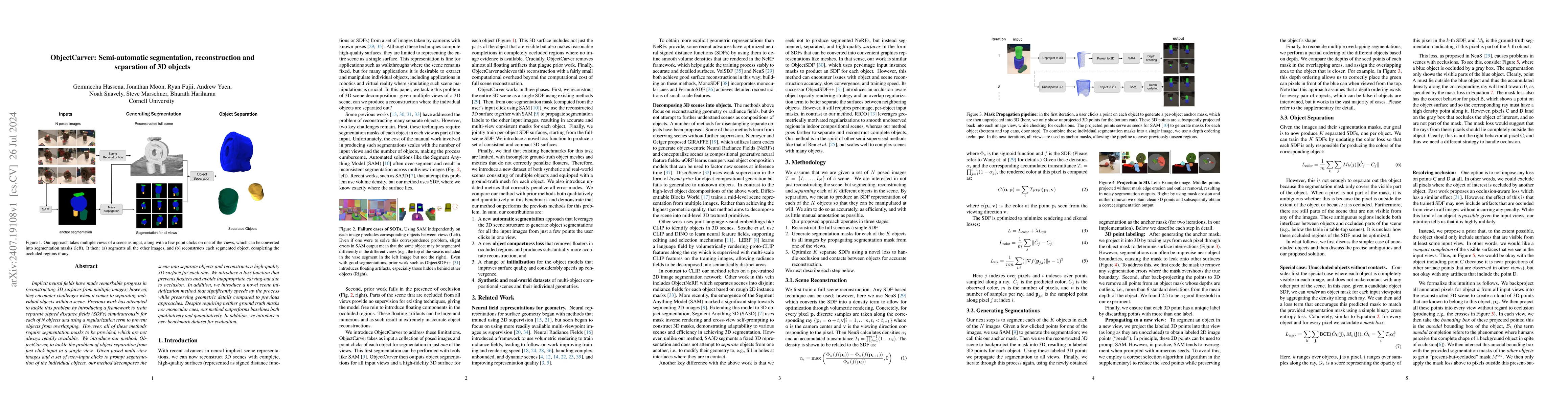 Thumbnail for ObjectCarver: Semi-automatic segmentation, reconstruction and separation
  of 3D objects