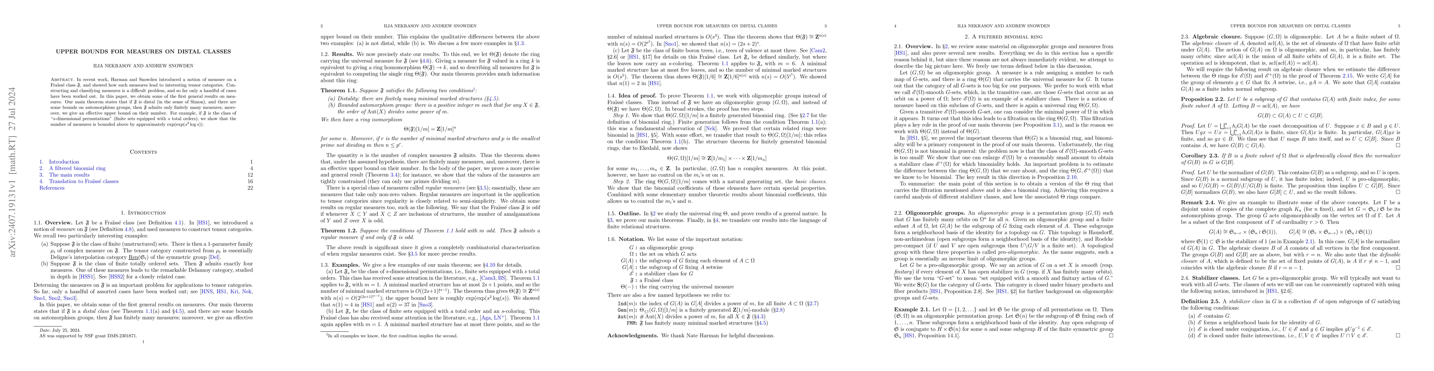 Thumbnail for Upper bounds for measures on distal classes