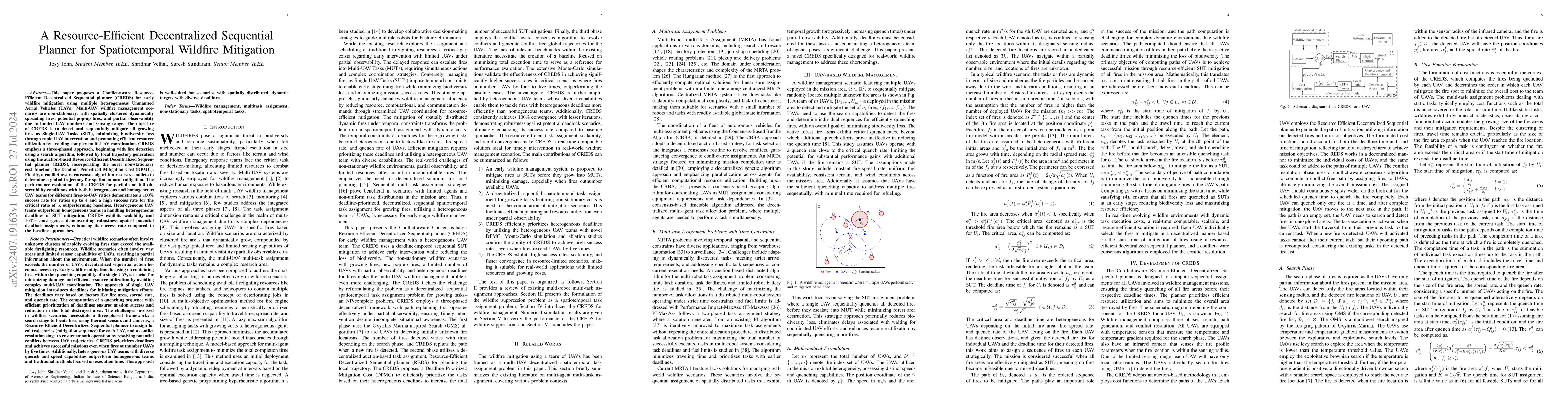 Thumbnail for A Resource-Efficient Decentralized Sequential Planner for Spatiotemporal
  Wildfire Mitigation