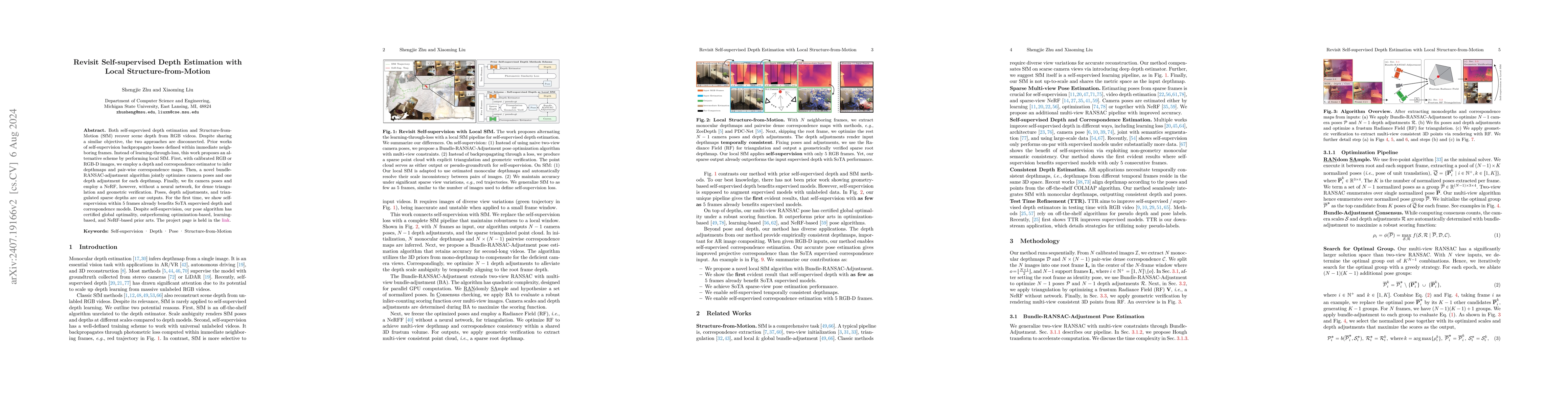 Thumbnail for Revisit Self-supervised Depth Estimation with Local
  Structure-from-Motion