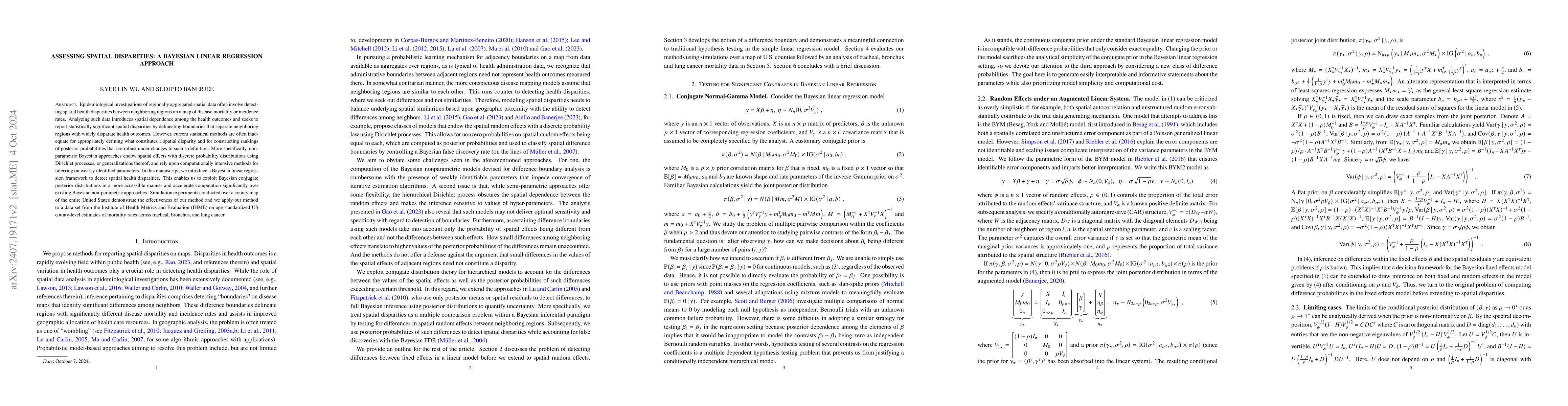 Thumbnail for Assessing Spatial Disparities: A Bayesian Linear Regression Approach
