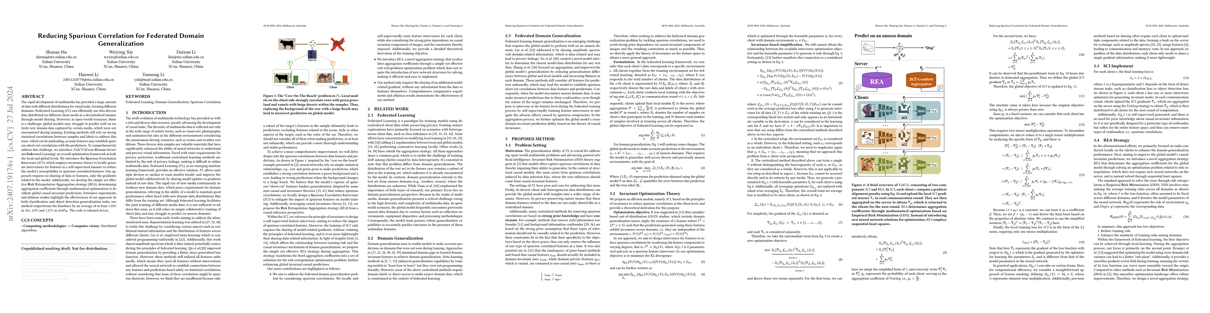 Thumbnail for Reducing Spurious Correlation for Federated Domain Generalization