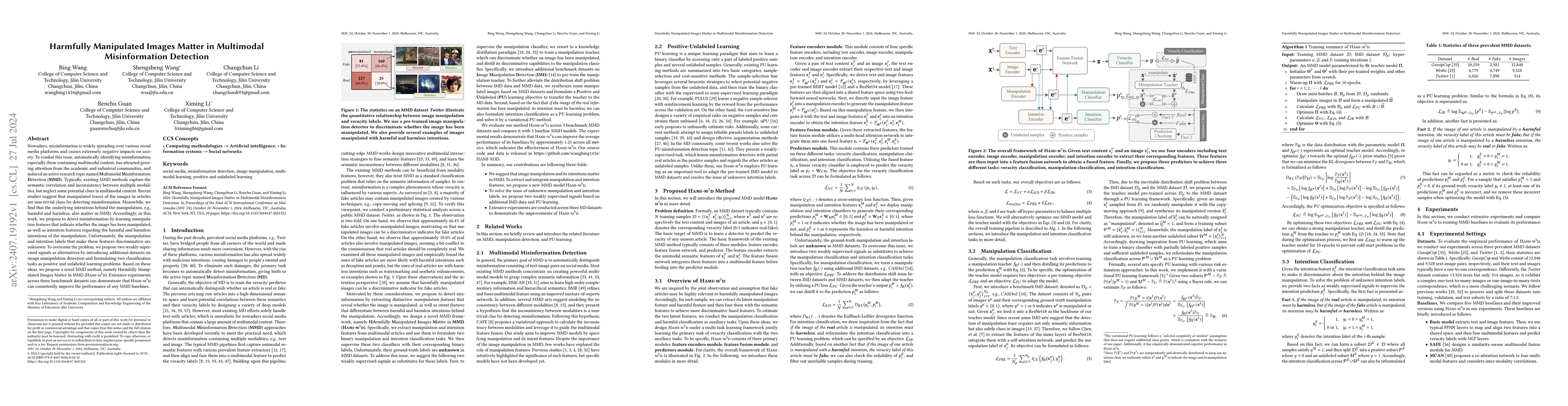 Thumbnail for Harmfully Manipulated Images Matter in Multimodal Misinformation
  Detection