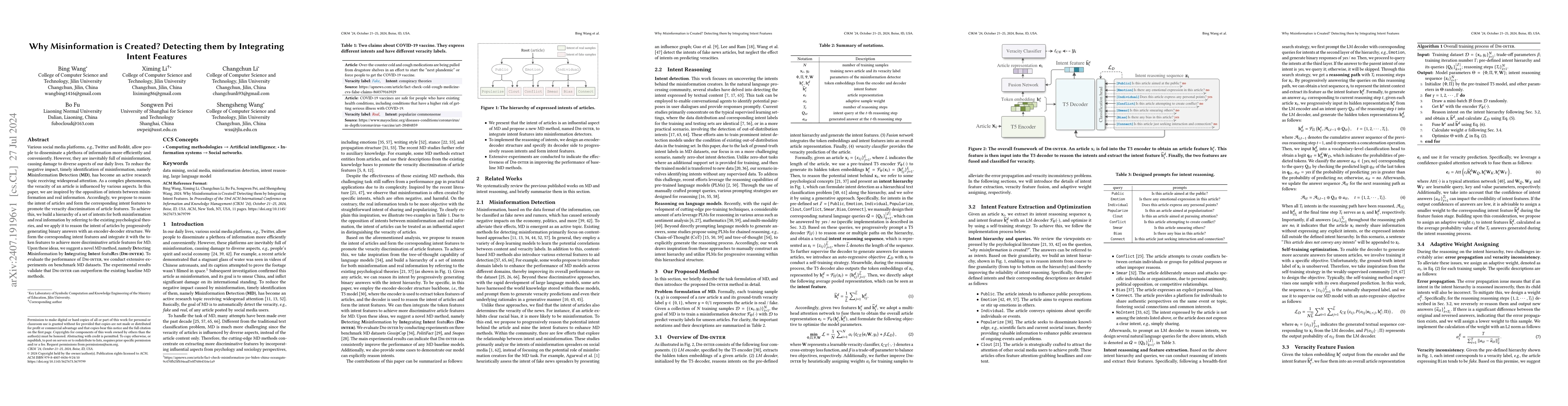 Thumbnail for Why Misinformation is Created? Detecting them by Integrating Intent
  Features