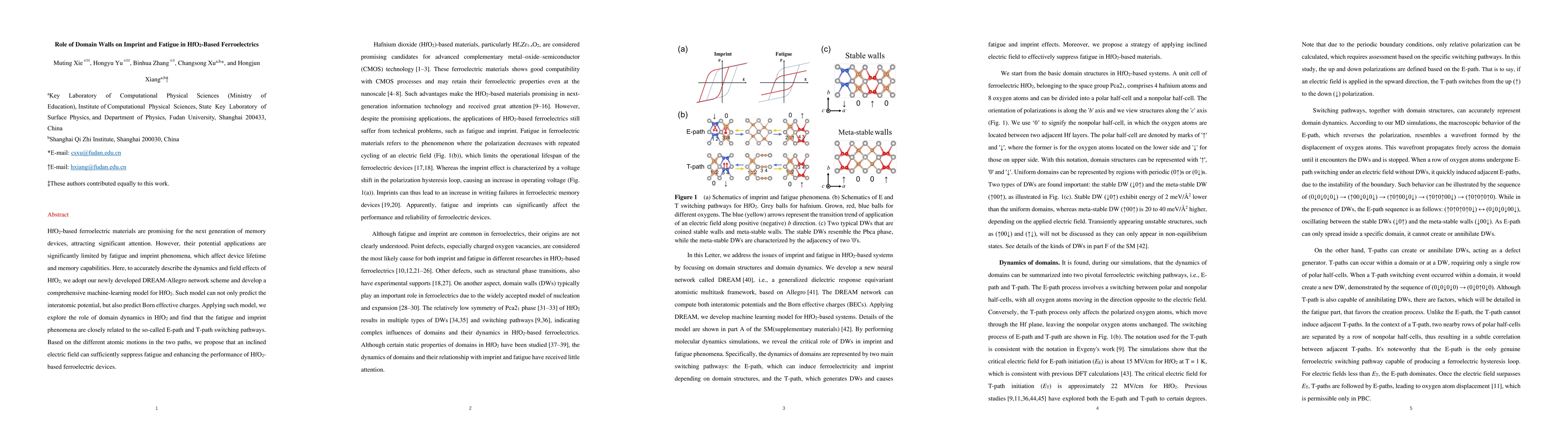 Thumbnail for Role of Domain Walls on Imprint and Fatigue in HfO2-Based Ferroelectrics