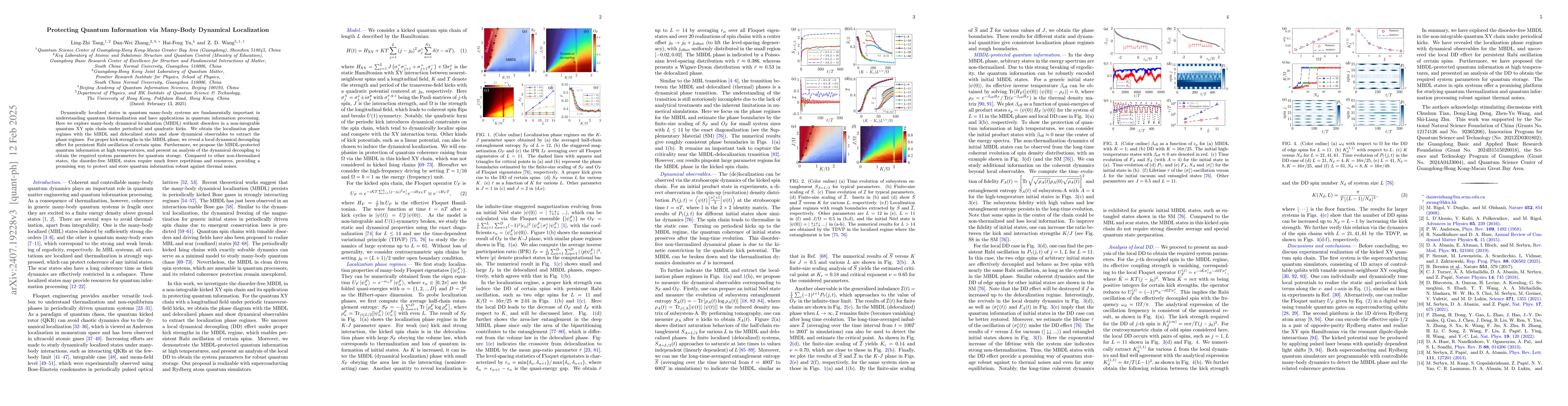 Thumbnail for Protecting Quantum Information via Many-Body Dynamical Localization