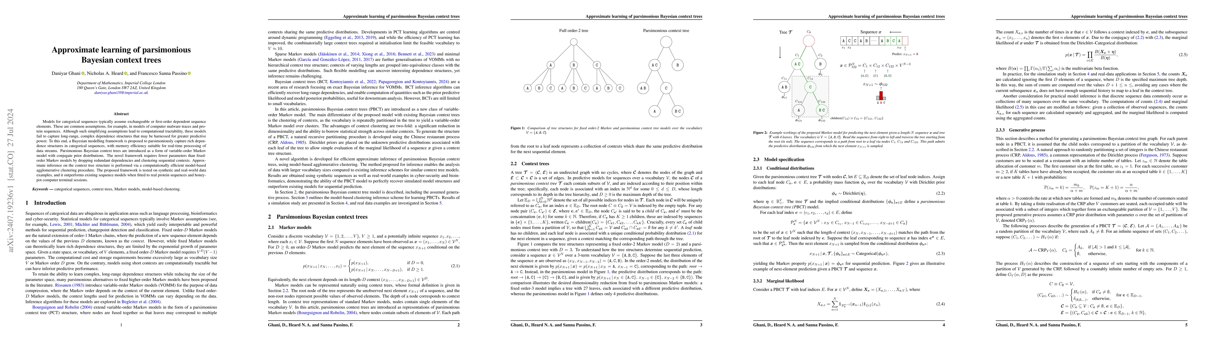 Thumbnail for Approximate learning of parsimonious Bayesian context trees