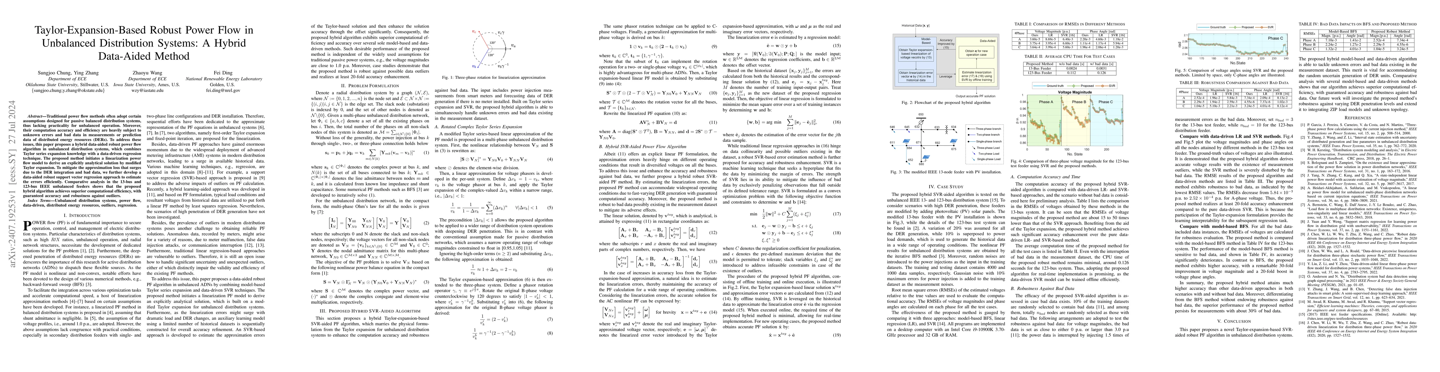 Thumbnail for Taylor-Expansion-Based Robust Power Flow in Unbalanced Distribution
  Systems: A Hybrid Data-Aided Method