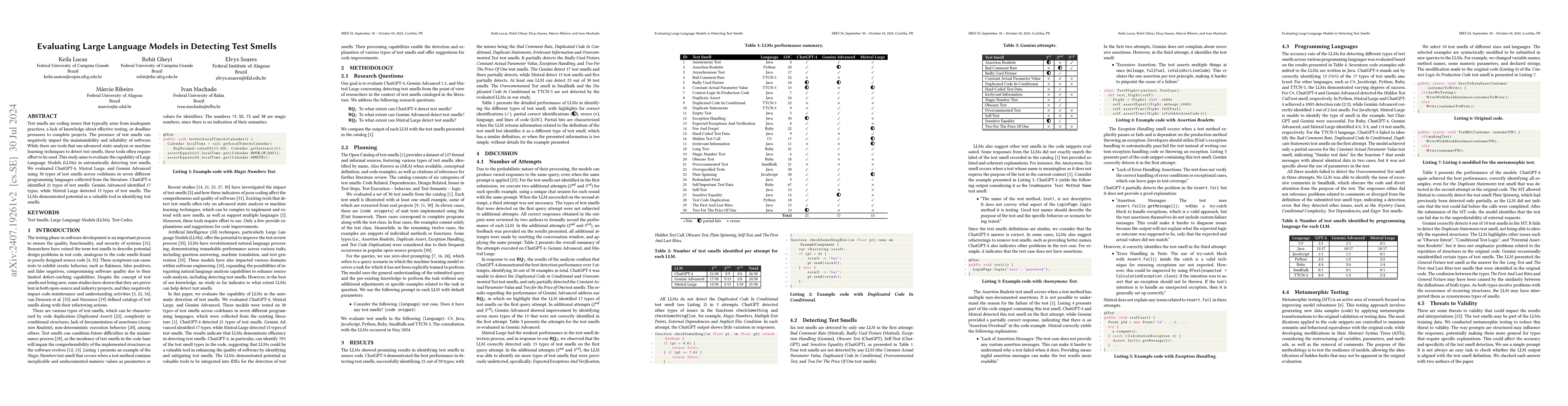 Thumbnail for Evaluating Large Language Models in Detecting Test Smells