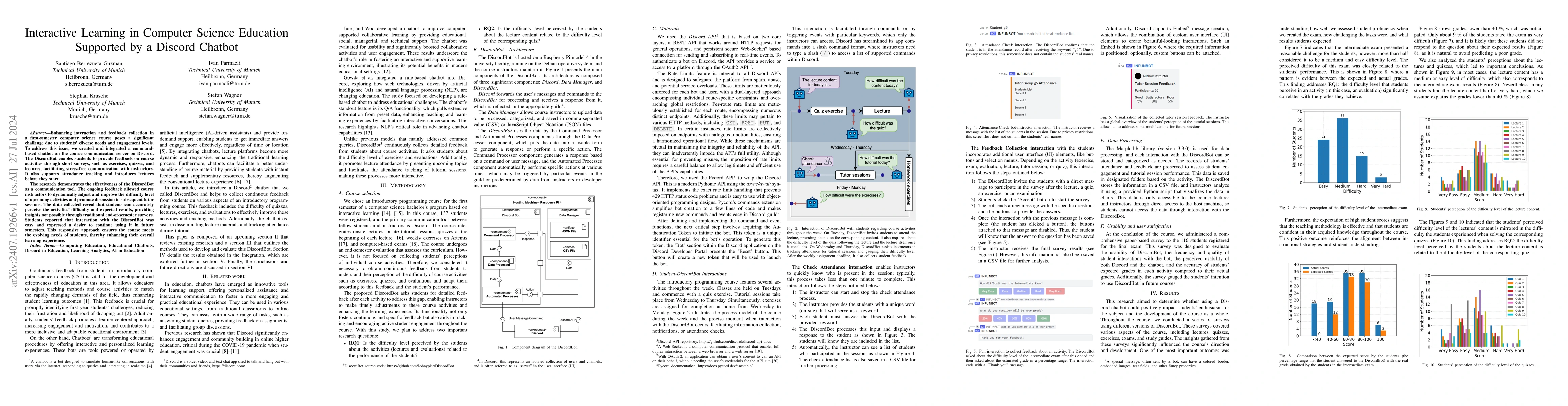 Thumbnail for Interactive Learning in Computer Science Education Supported by a
  Discord Chatbot