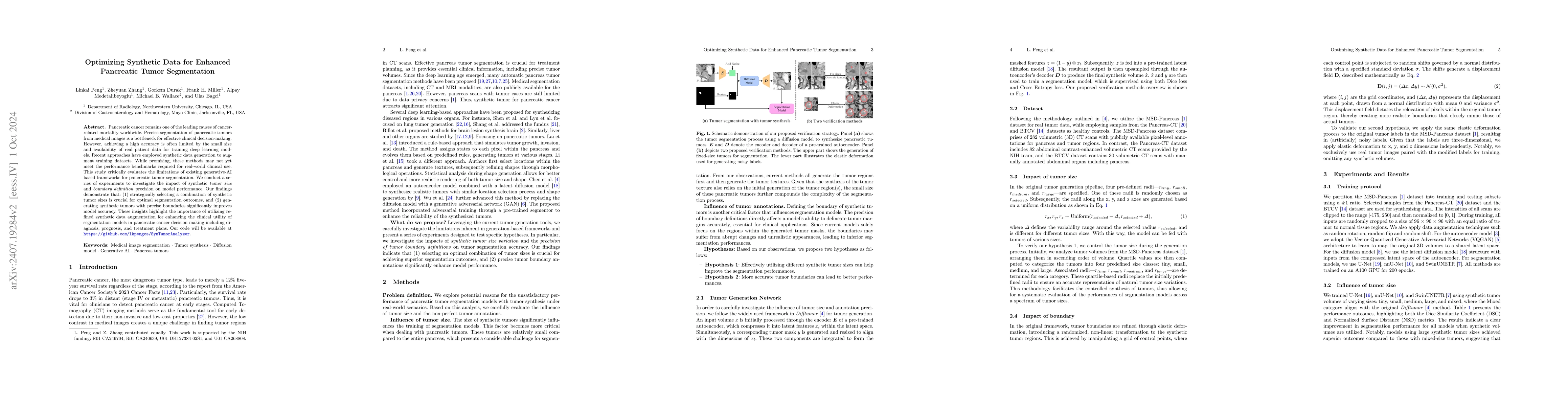 Thumbnail for Optimizing Synthetic Data for Enhanced Pancreatic Tumor Segmentation