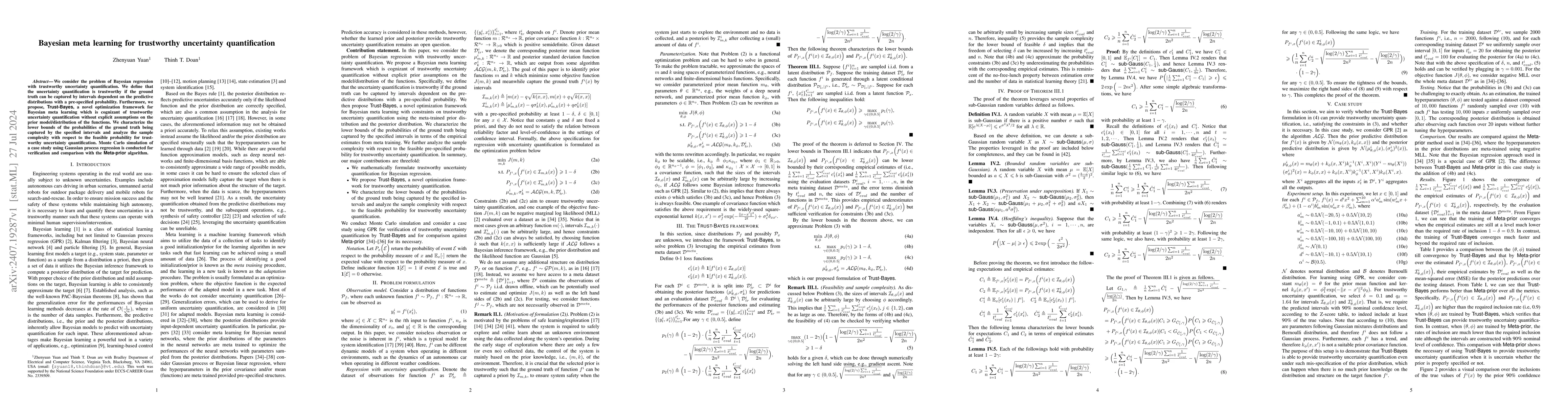Thumbnail for Bayesian meta learning for trustworthy uncertainty quantification