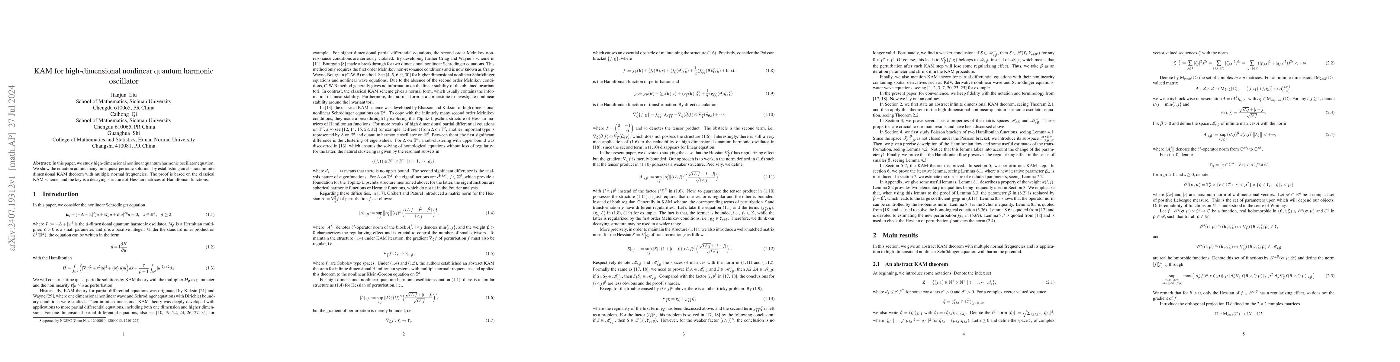 Thumbnail for KAM for high-dimensional nonlinear quantum harmonic oscillator