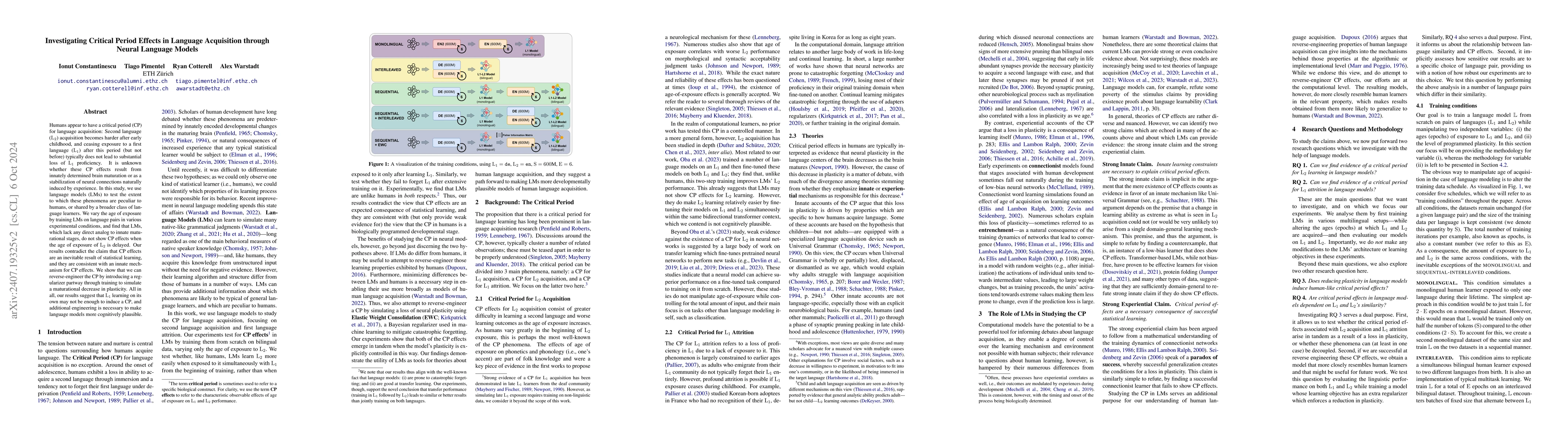 Thumbnail for Do Language Models Have a Critical Period for Language Acquisition?