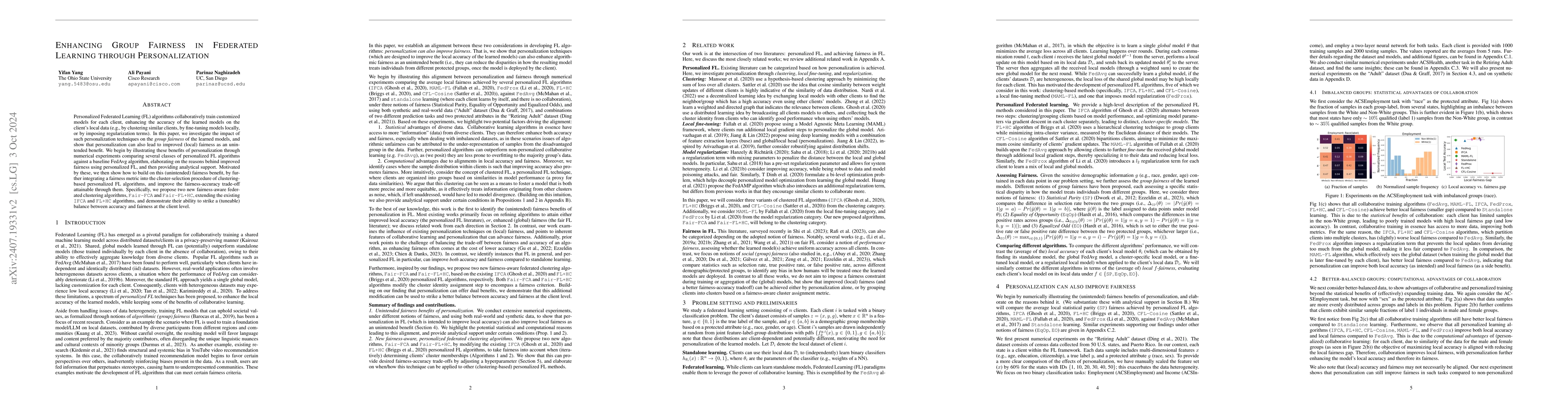 Thumbnail for Enhancing Group Fairness in Federated Learning through Personalization