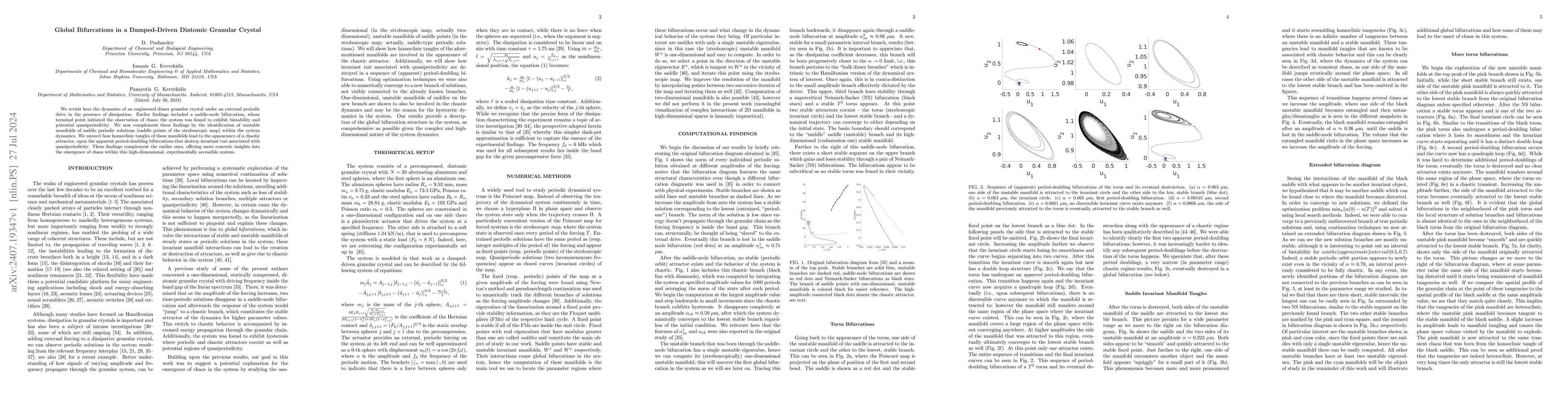 Thumbnail for Global Bifurcations in a Damped-Driven Diatomic Granular Crystal
