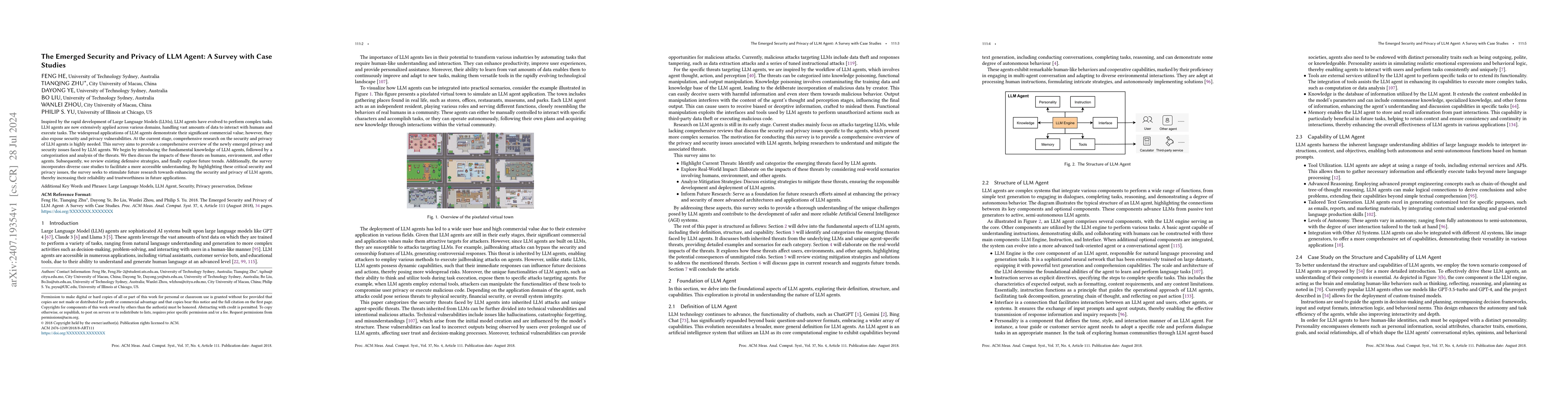 Thumbnail for The Emerged Security and Privacy of LLM Agent: A Survey with Case
  Studies