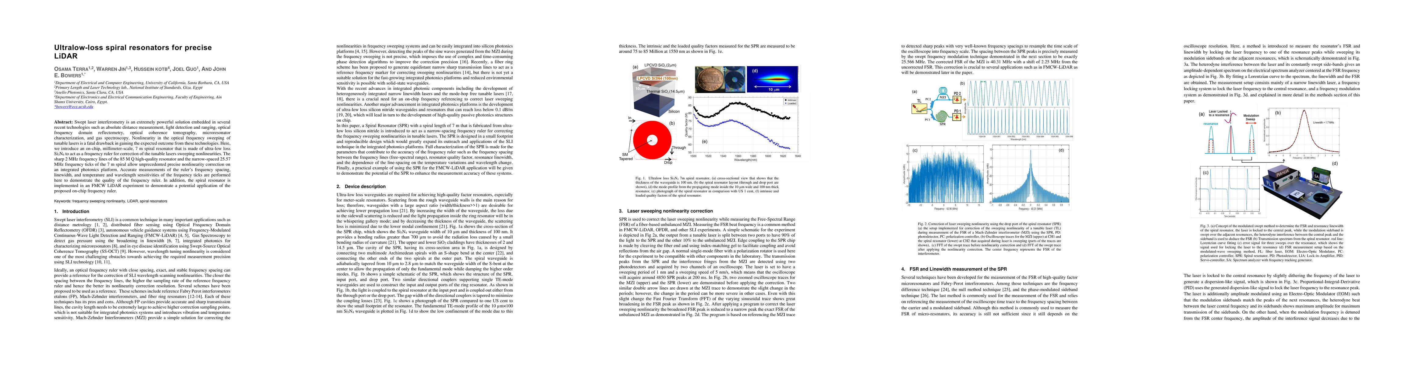 Thumbnail for Ultralow-loss spiral resonators for precise LiDAR