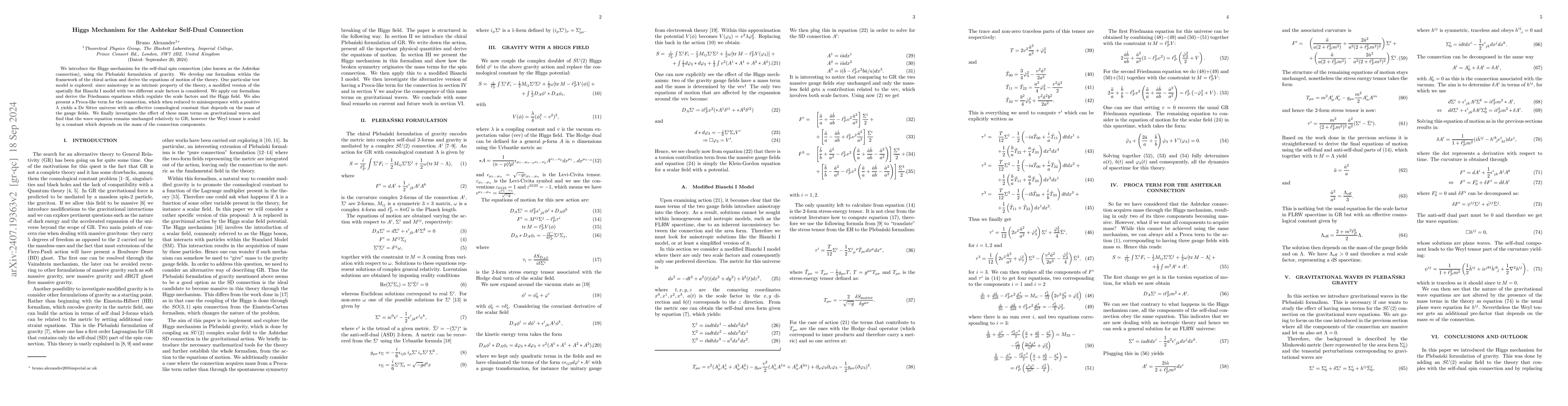 Thumbnail for Higgs Mechanism for the Ashtekar Self-Dual Connection
