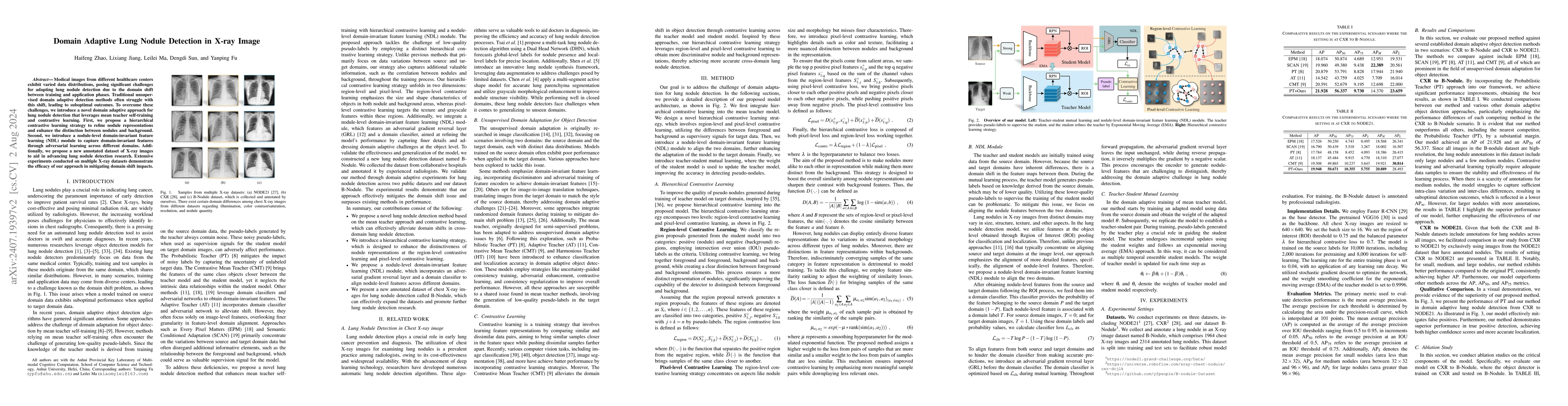 Thumbnail for Domain Adaptive Lung Nodule Detection in X-ray Image