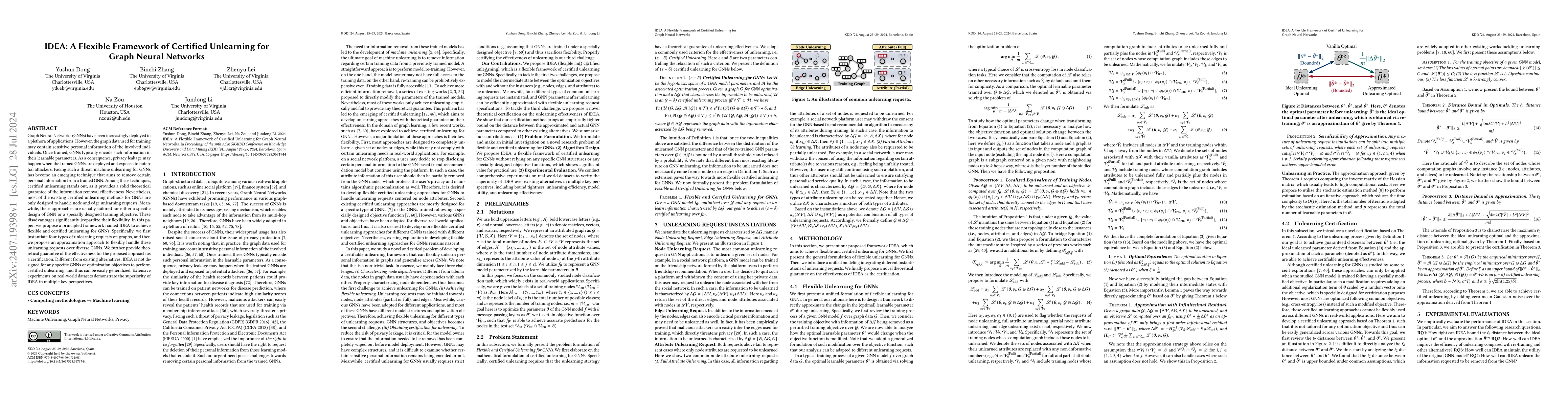 Thumbnail for IDEA: A Flexible Framework of Certified Unlearning for Graph Neural
  Networks