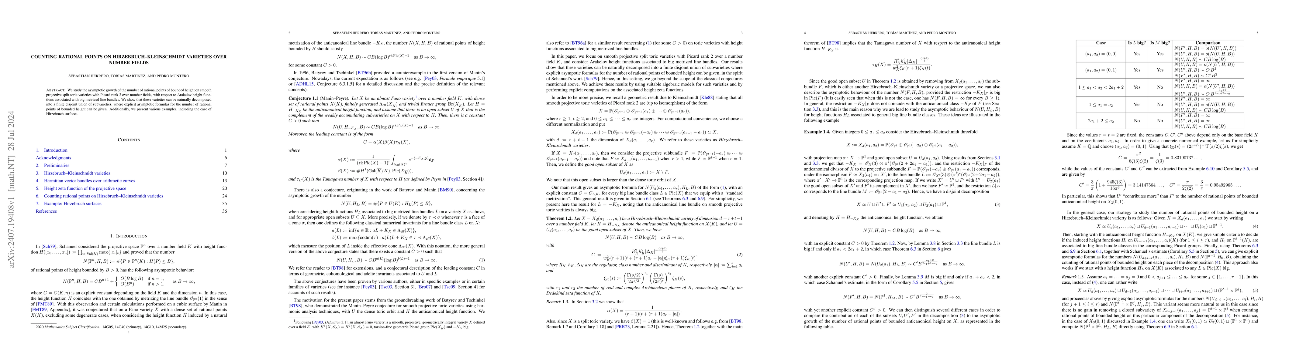 Thumbnail for Counting rational points on Hirzebruch-Kleinschmidt varieties over
  number fields