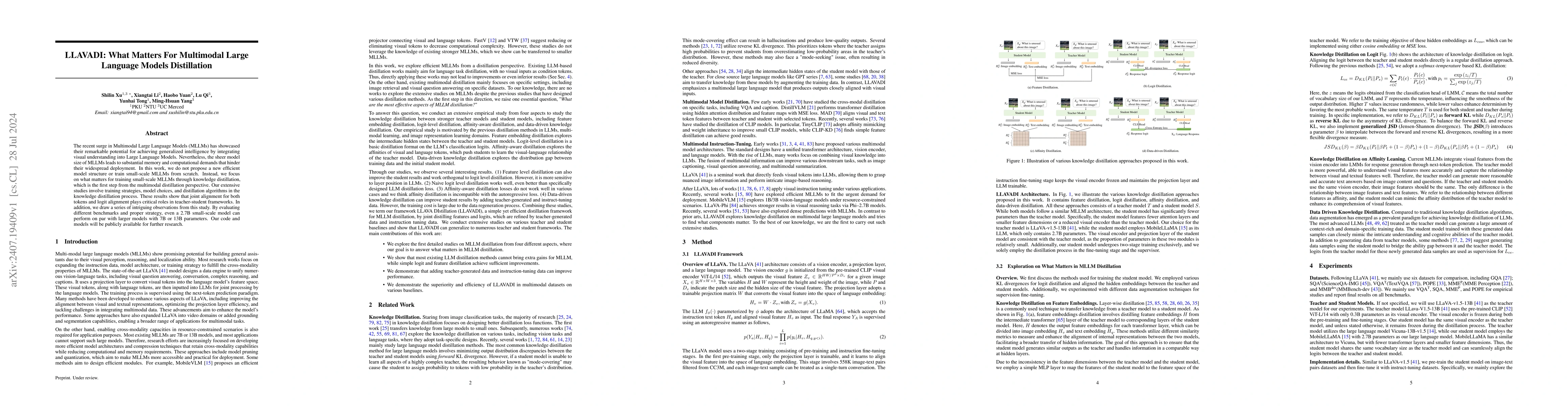 Thumbnail for LLAVADI: What Matters For Multimodal Large Language Models Distillation